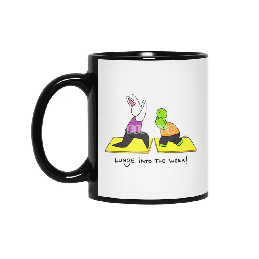 Bunny Daze Yoga - Lunge into the week! Siyah Kupa