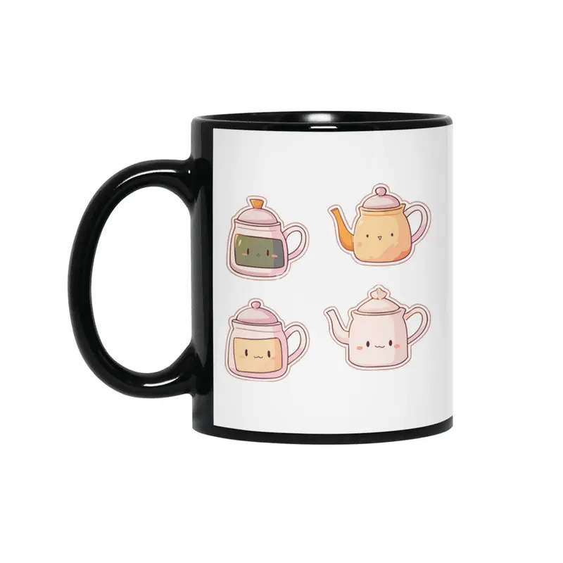 Cute Tea Kettle Siyah Kupa