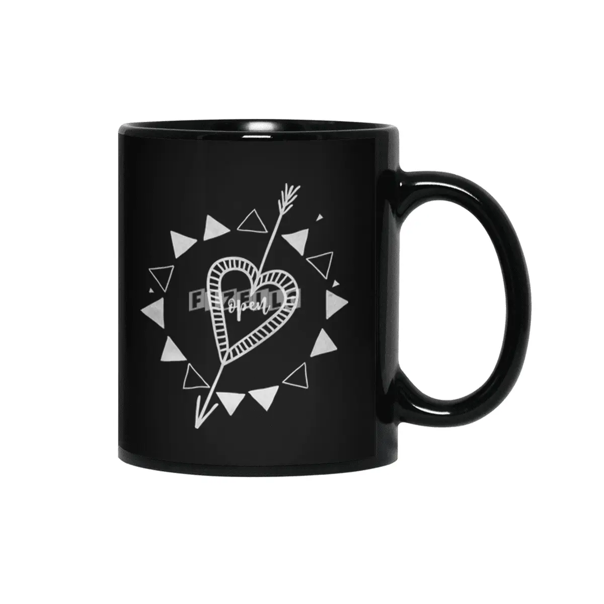 Open Heart Yoga Siyah Kupa