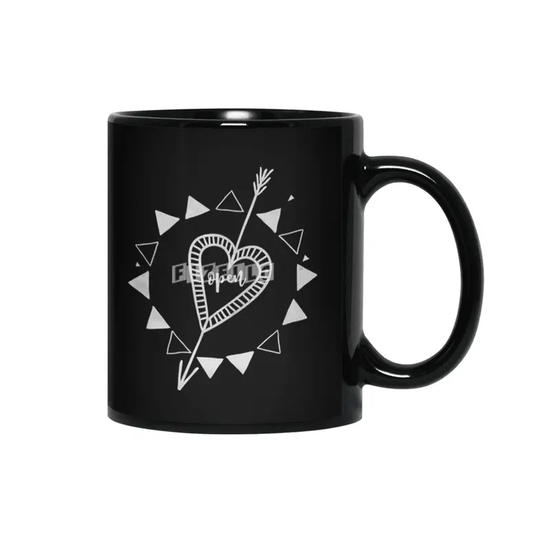 Open Heart Yoga Siyah Kupa