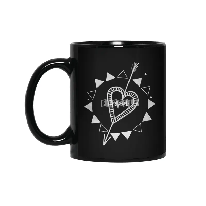 Open Heart Yoga Siyah Kupa
