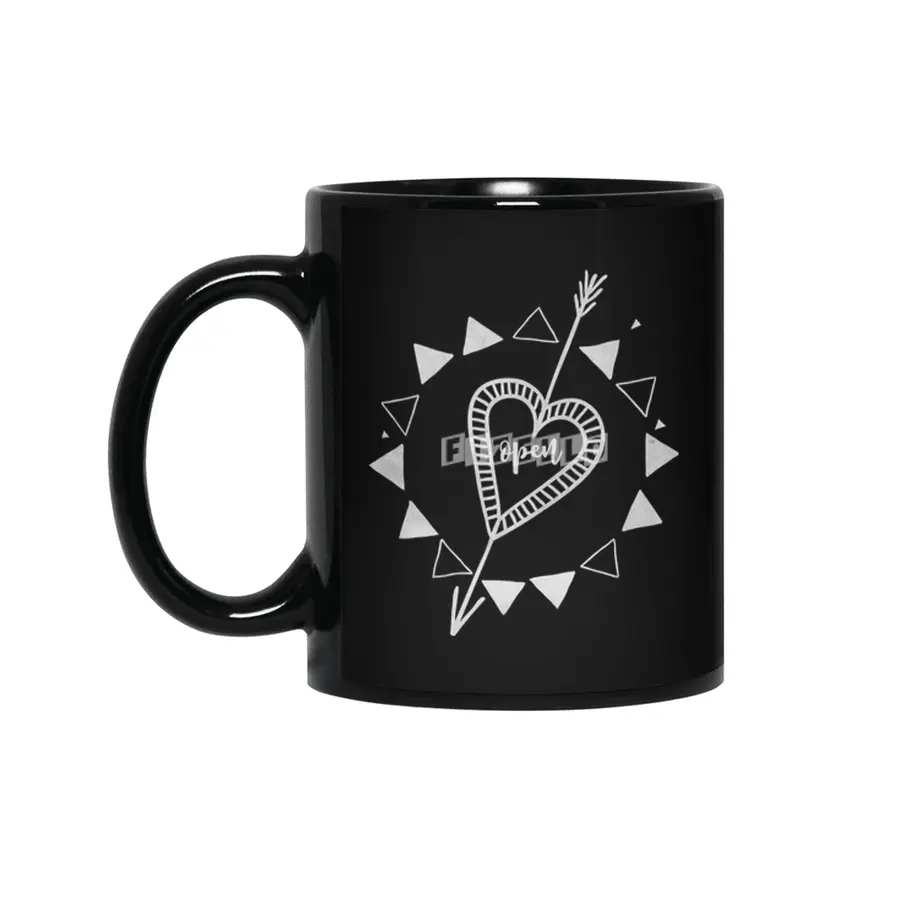 Open Heart Yoga Siyah Kupa