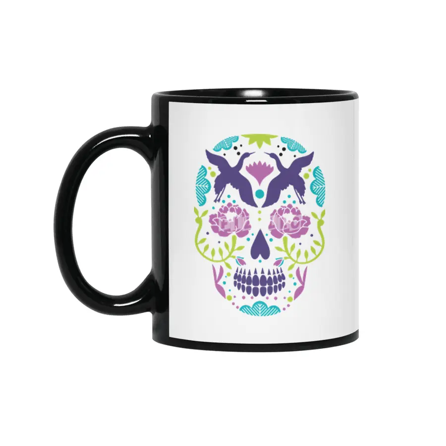 Sugar Skull Siyah Kupa