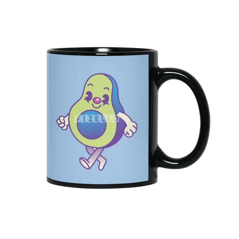 Cute Retro Avocado Siyah Kupa