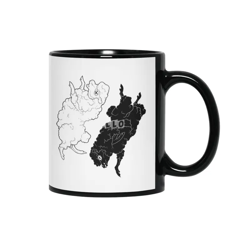 Yin Yang Sheep Siyah Kupa