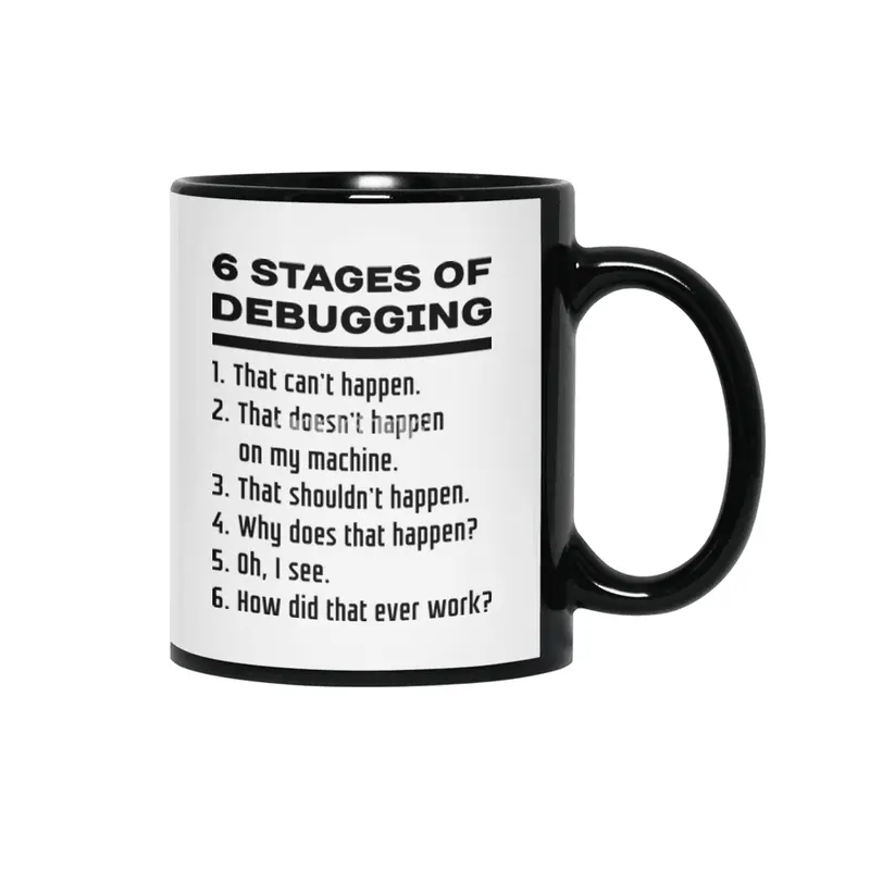 Six Stages of Debugging: Black on White Design for Programmers Siyah Kupa