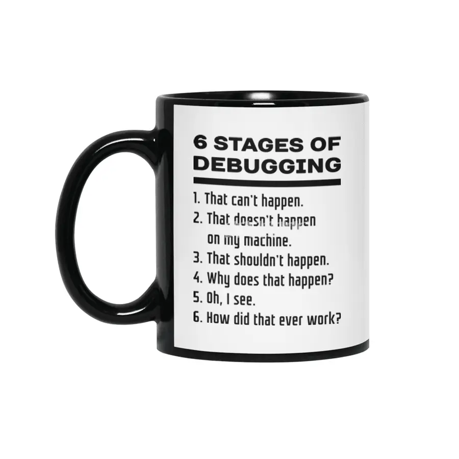 Six Stages of Debugging: Black on White Design for Programmers Siyah Kupa