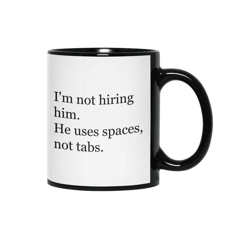 Tabs over spaces / Silicon Valley Siyah Kupa