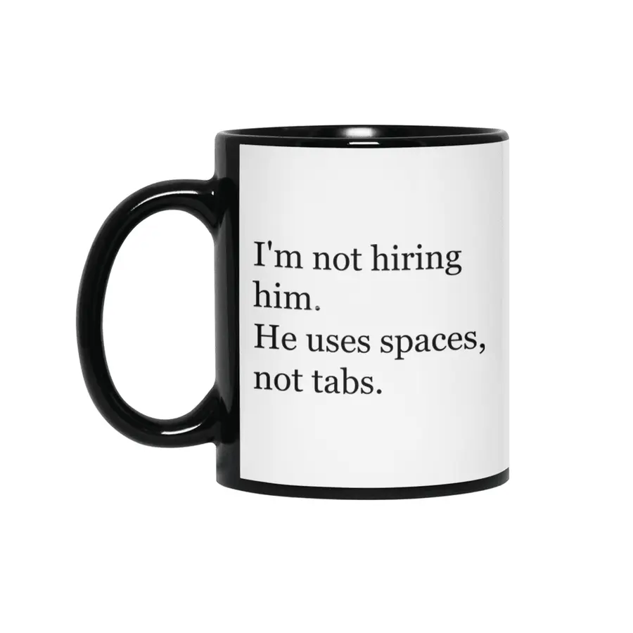 Tabs over spaces / Silicon Valley Siyah Kupa