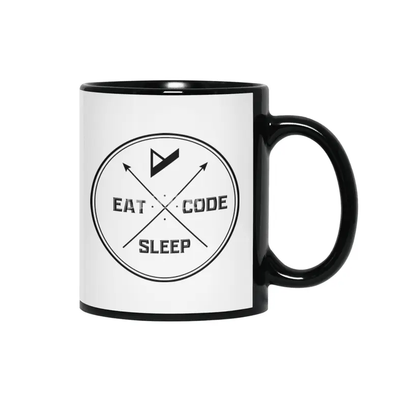 Eat. Sleep. Code. Repeat. Siyah Kupa