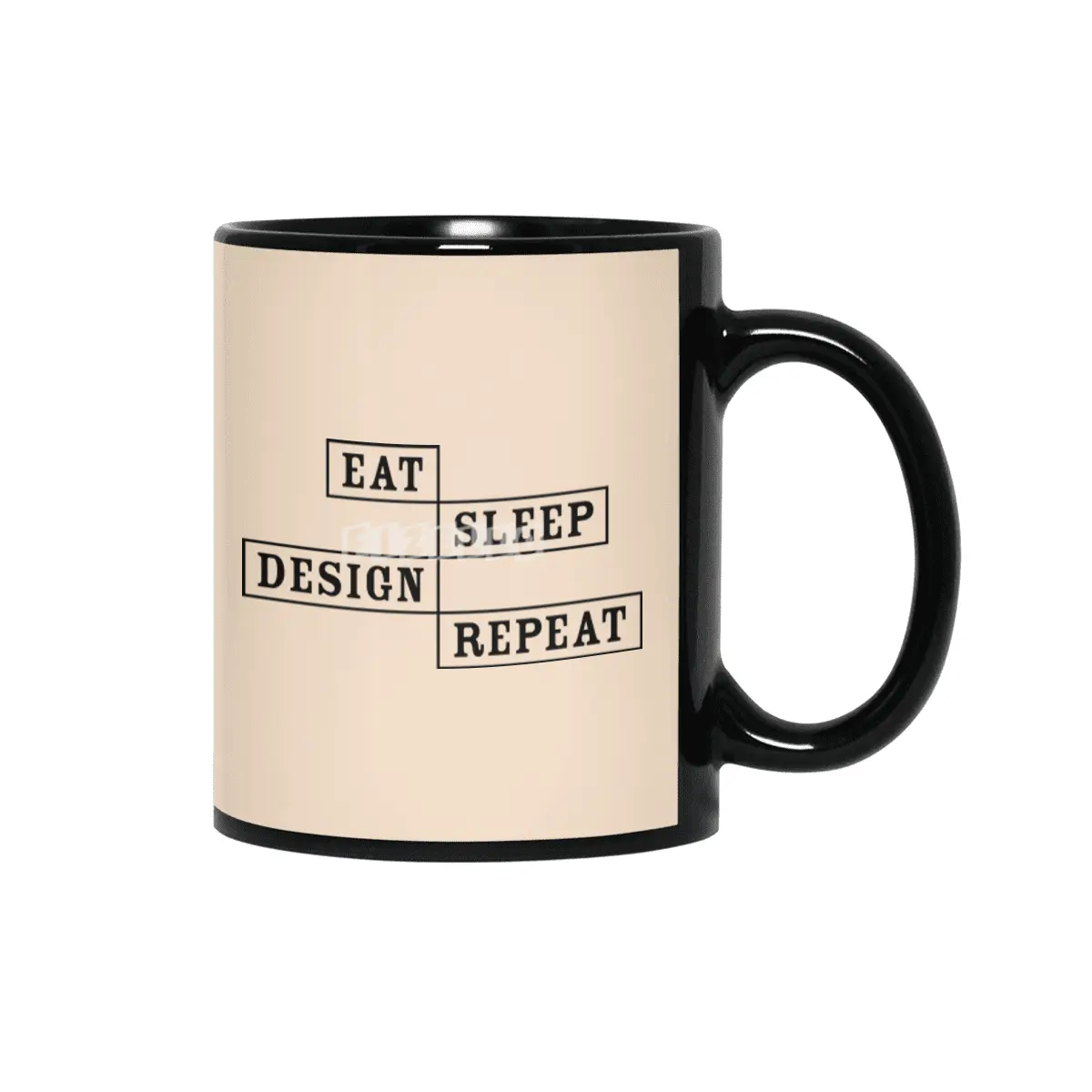 Eat Sleep Design Repeat Siyah Kupa
