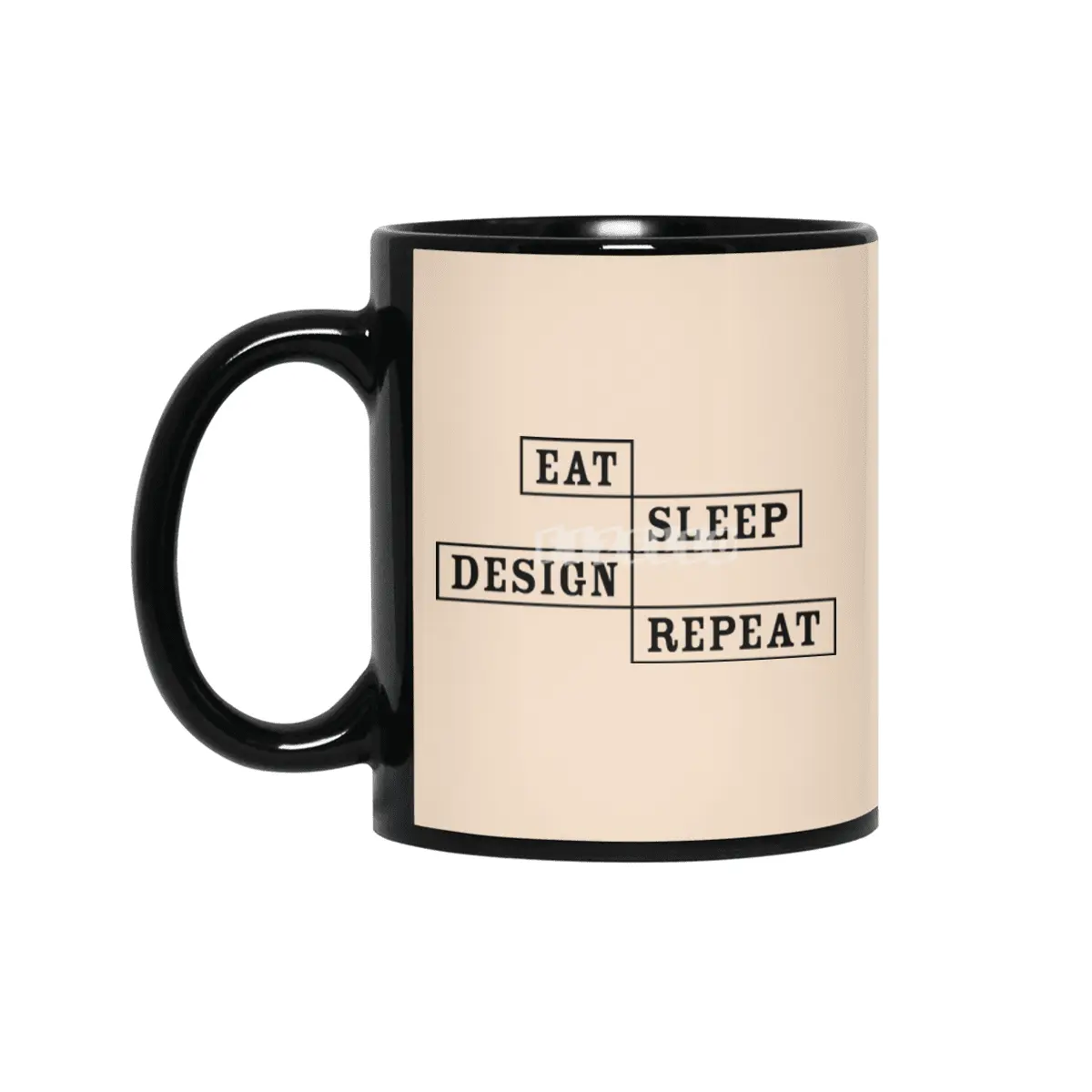 Eat Sleep Design Repeat Siyah Kupa