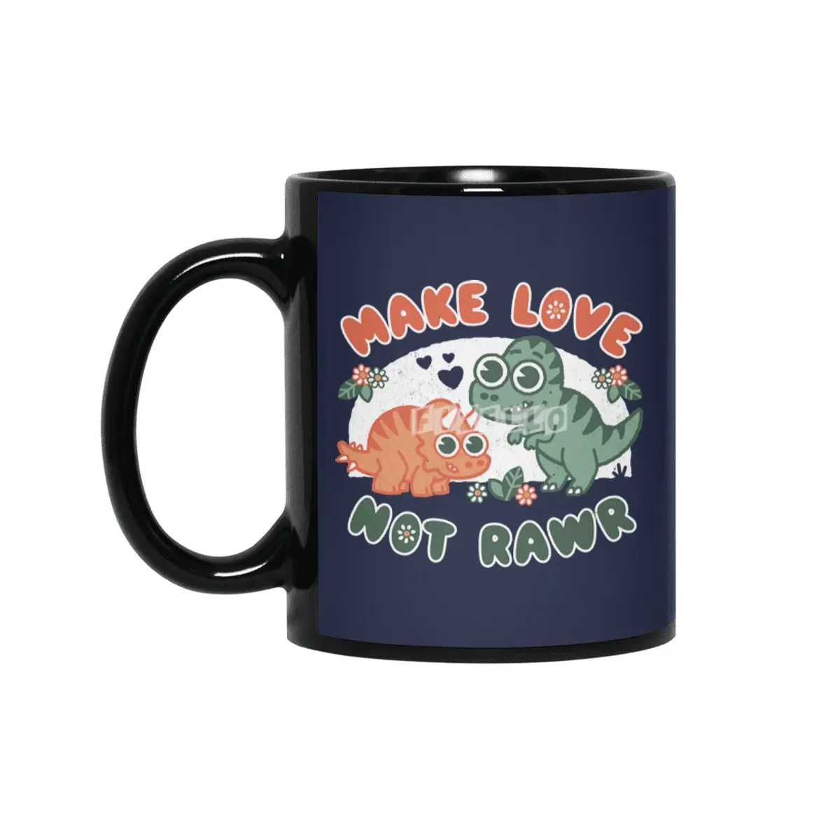 Make Love Not Rawr, Dinosaur pun dad jokes Siyah Kupa