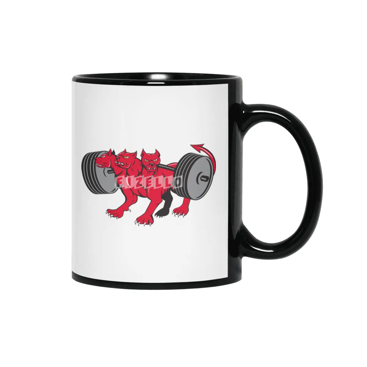 Cerberus Multi-headed Dog Hellhound Powerlifting Barbell Cartoon Siyah Kupa