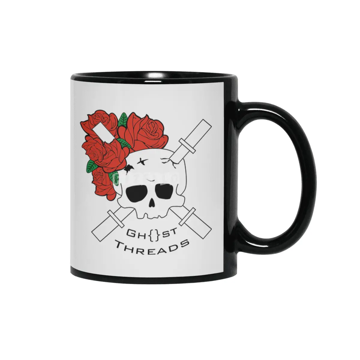 Skull and Roses Siyah Kupa