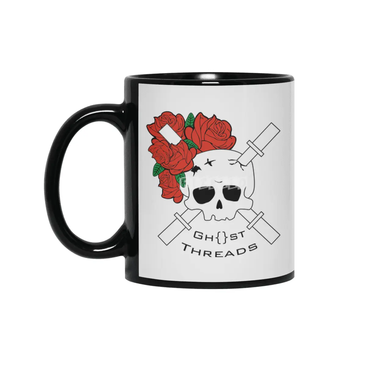Skull and Roses Siyah Kupa