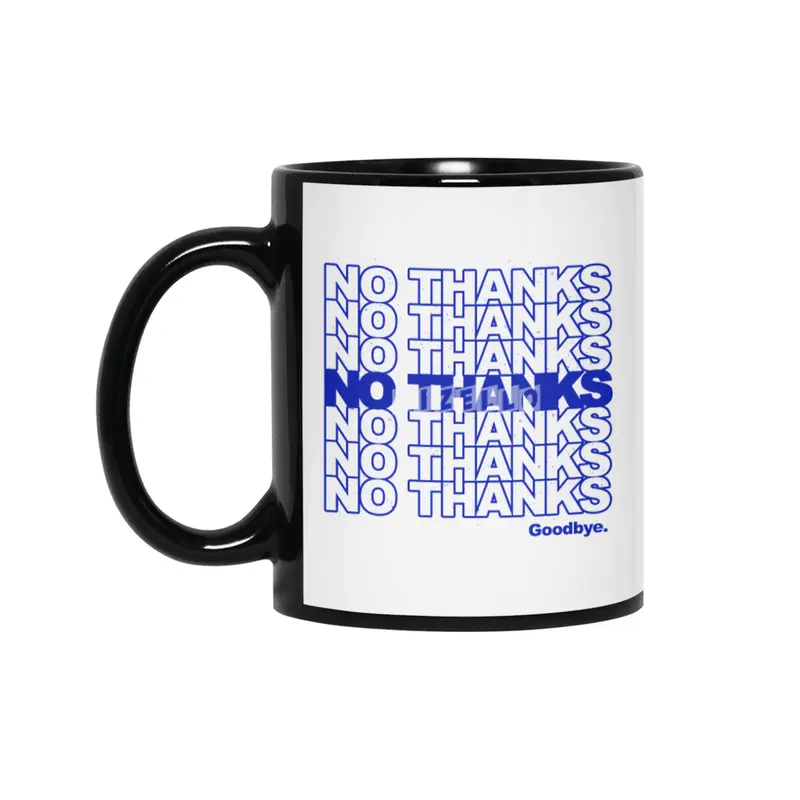 No Thanks (blue) Siyah Kupa