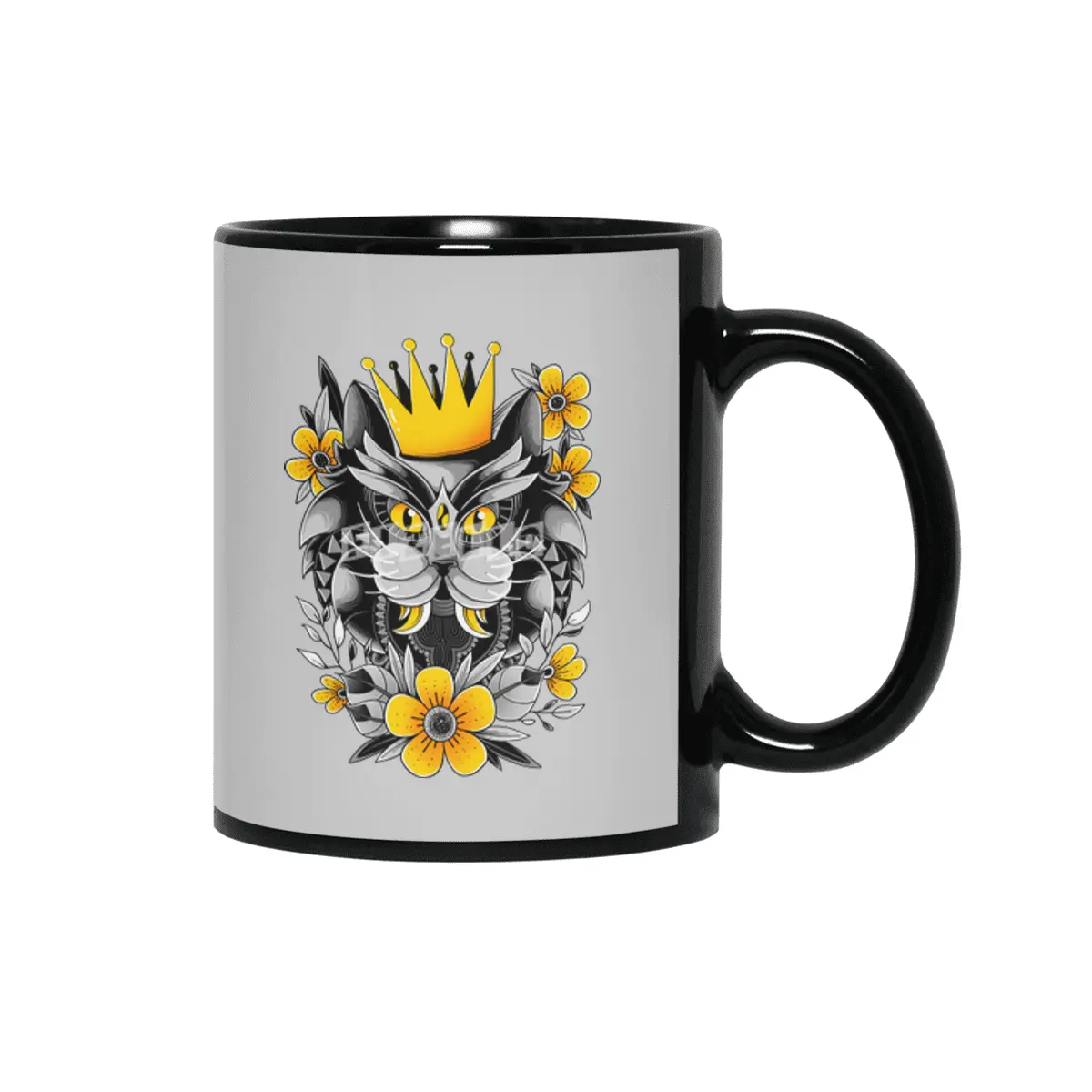 King of Purr Siyah Kupa