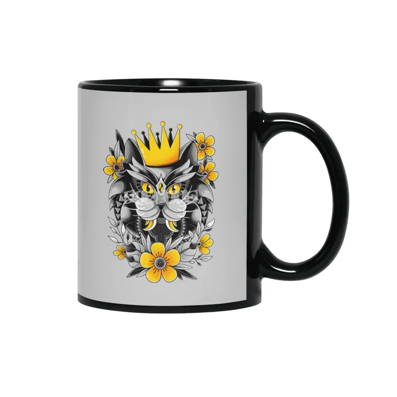 King of Purr Siyah Kupa