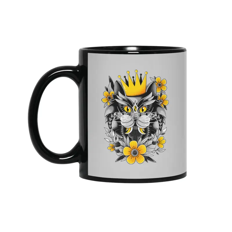 King of Purr Siyah Kupa