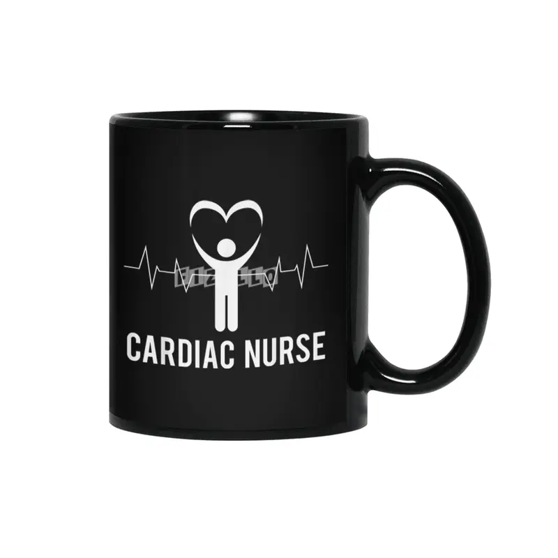 Cardiac Nurse Shirt Cardiology T Shirt Hearth Health Gift Siyah Kupa