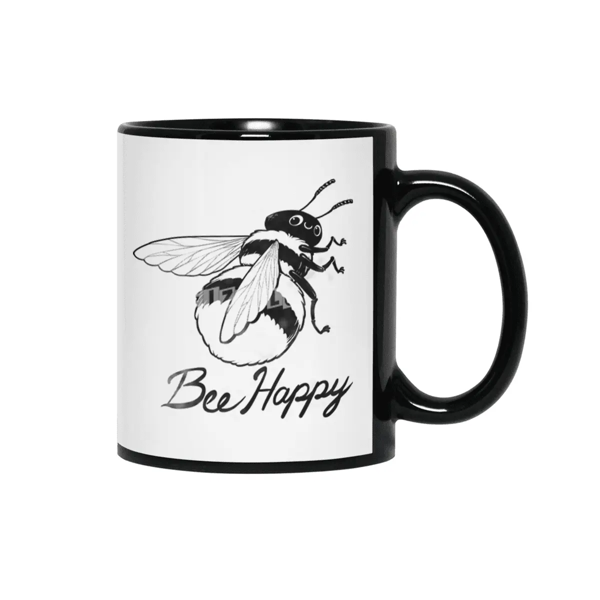 Bee Happy Siyah Kupa