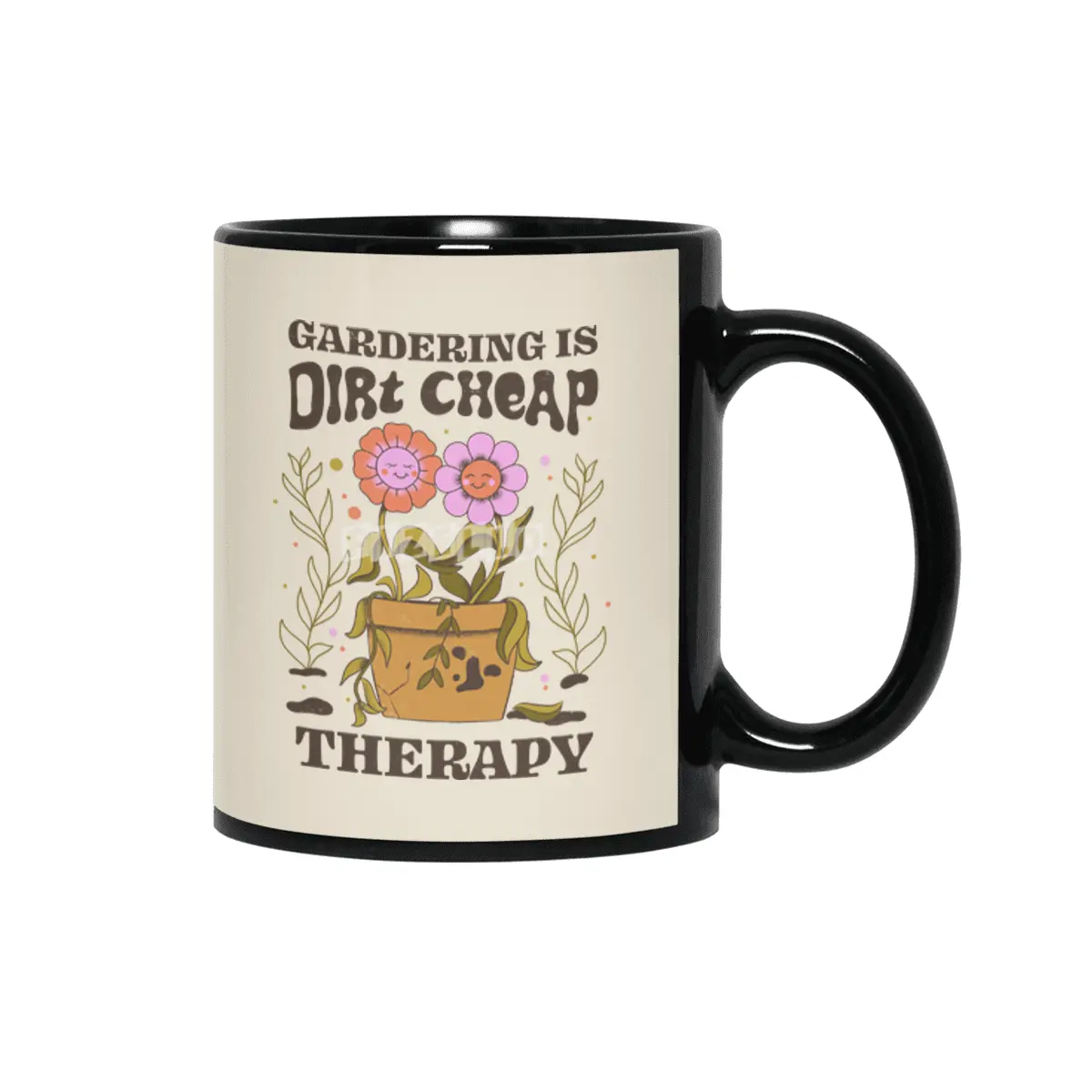 Gardening Is Dirt Cheap Therapy Siyah Kupa