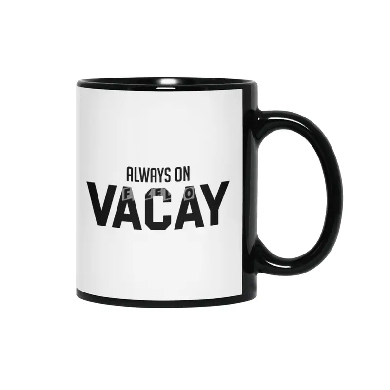 Always on Vacay Siyah Kupa