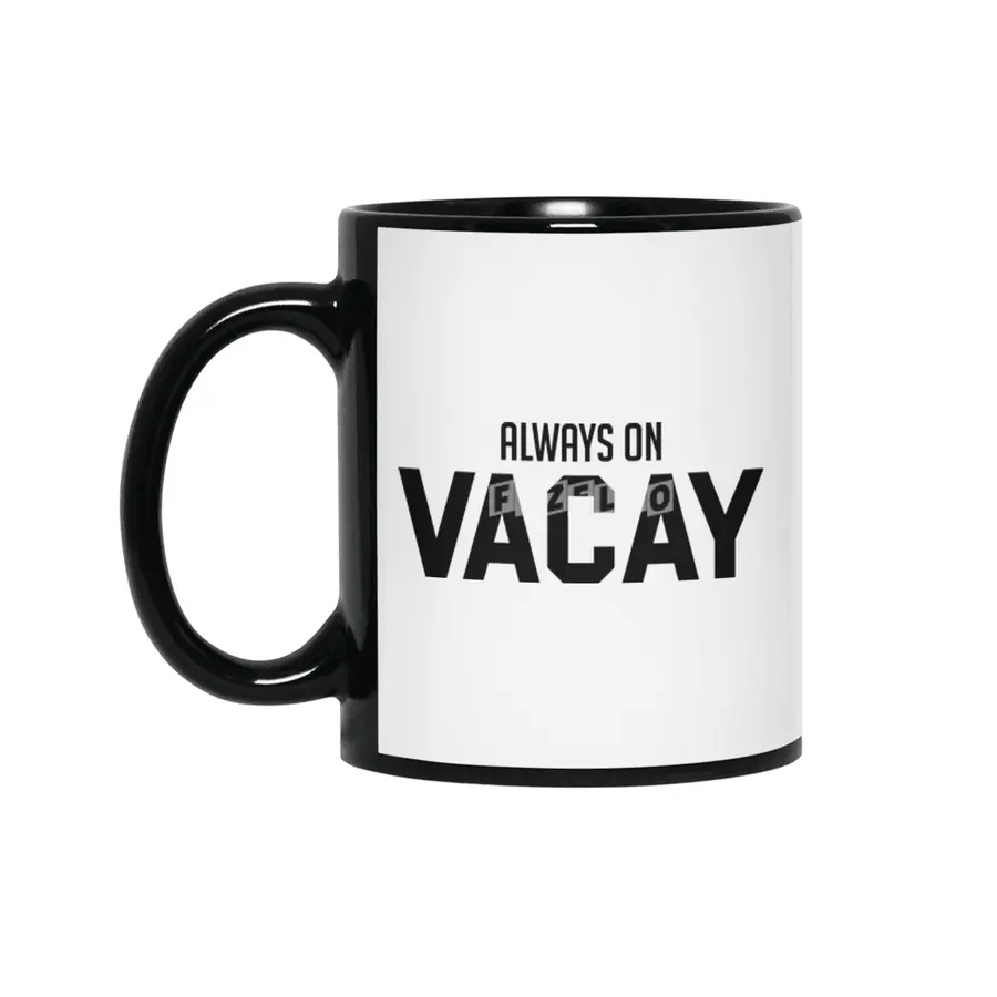 Always on Vacay Siyah Kupa