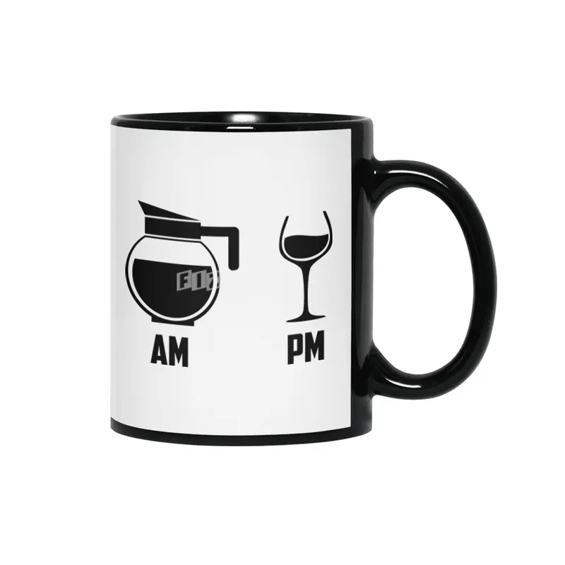 AM vs. PM (Coffee & Wine) Siyah Kupa