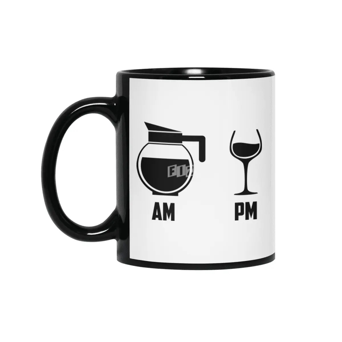 AM vs. PM (Coffee & Wine) Siyah Kupa