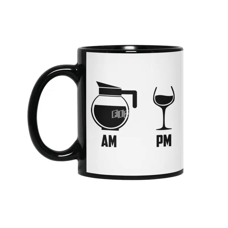 AM vs. PM (Coffee & Wine) Siyah Kupa