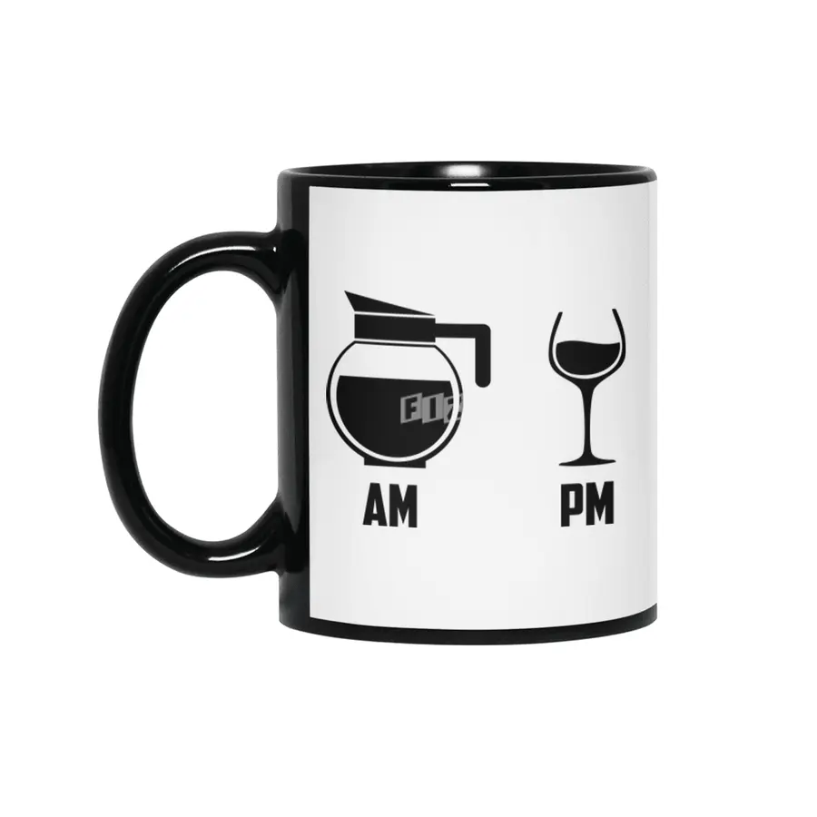 AM vs. PM (Coffee & Wine) Siyah Kupa
