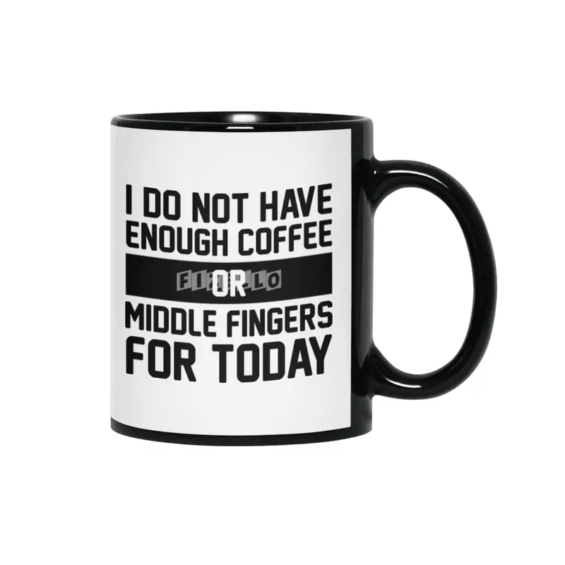 Coffee & Middle Fingers Siyah Kupa