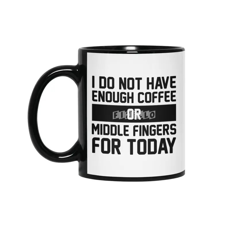 Coffee & Middle Fingers Siyah Kupa