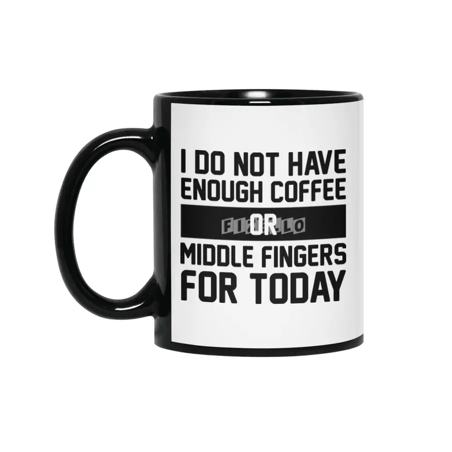 Coffee & Middle Fingers Siyah Kupa