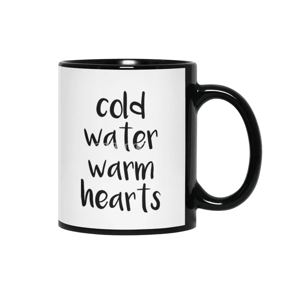 Cold Water Warm Hearts Siyah Kupa
