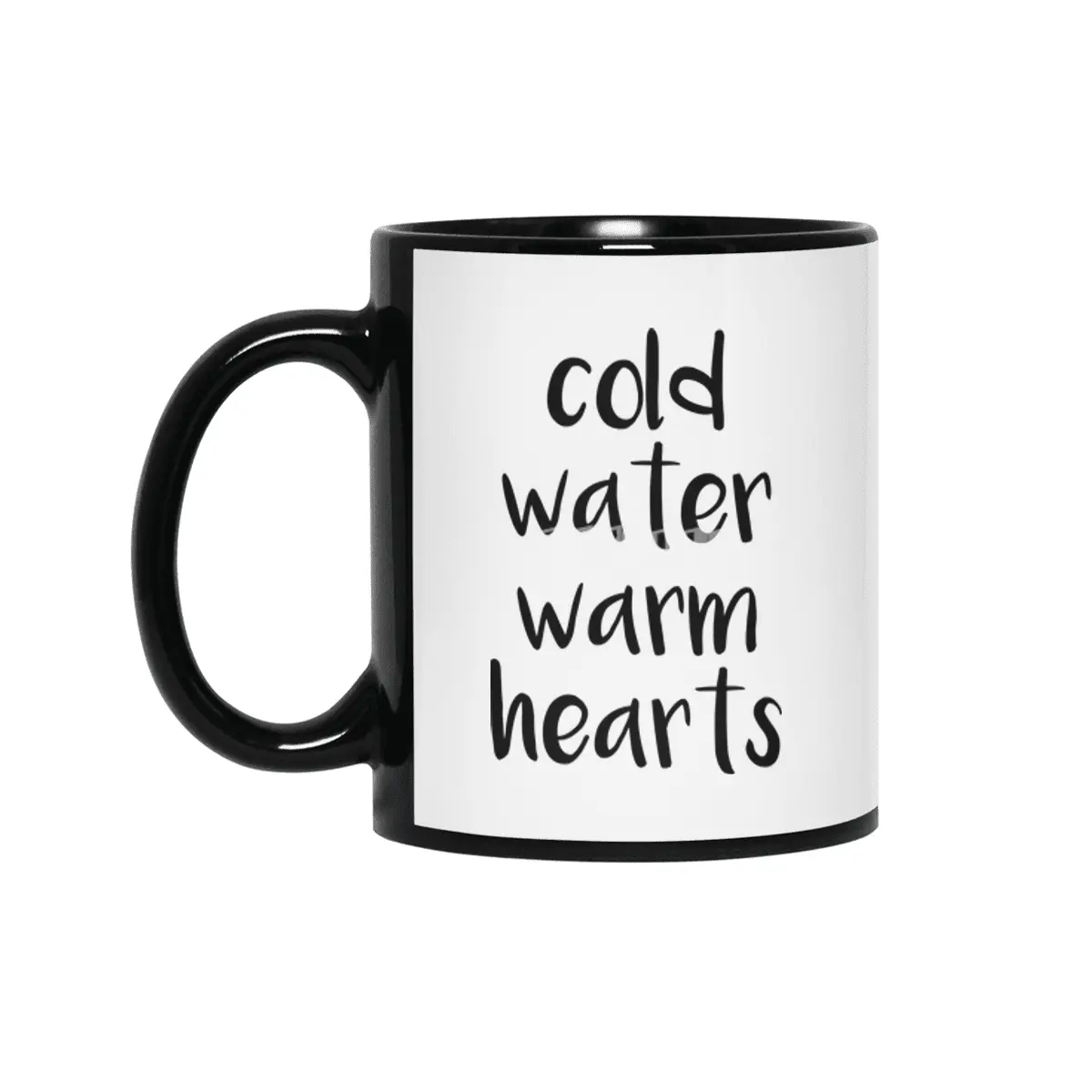 Cold Water Warm Hearts Siyah Kupa
