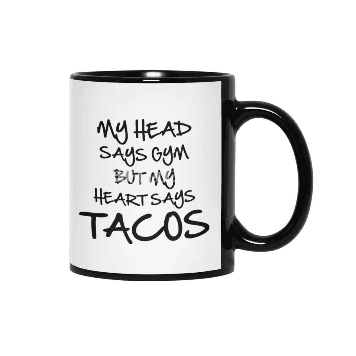 Heart Says Tacos Siyah Kupa