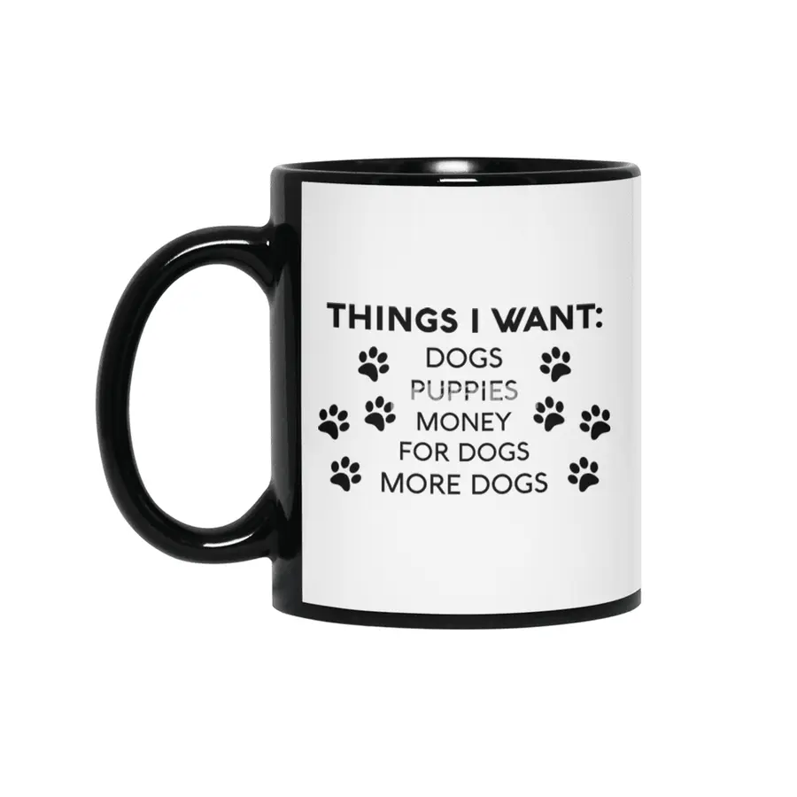 I Want Dogs Siyah Kupa