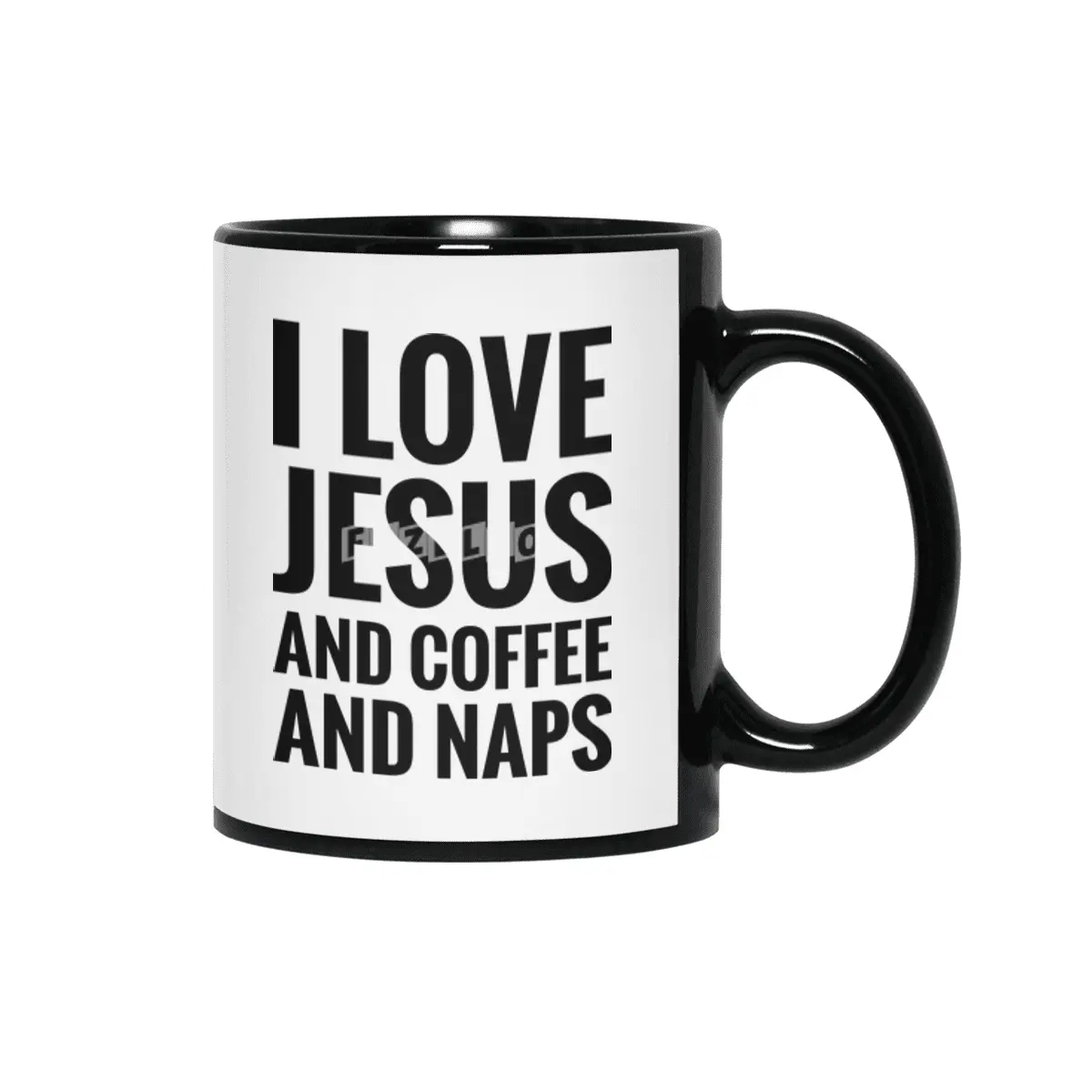 Jesus, Coffee & Naps Siyah Kupa