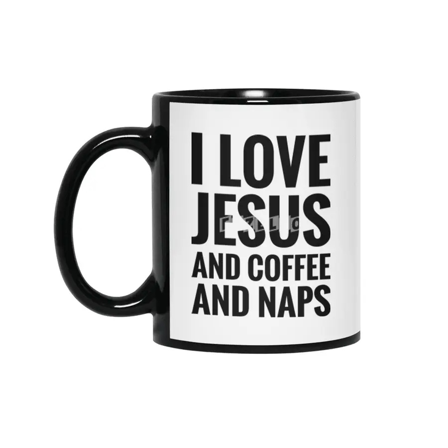 Jesus, Coffee & Naps Siyah Kupa