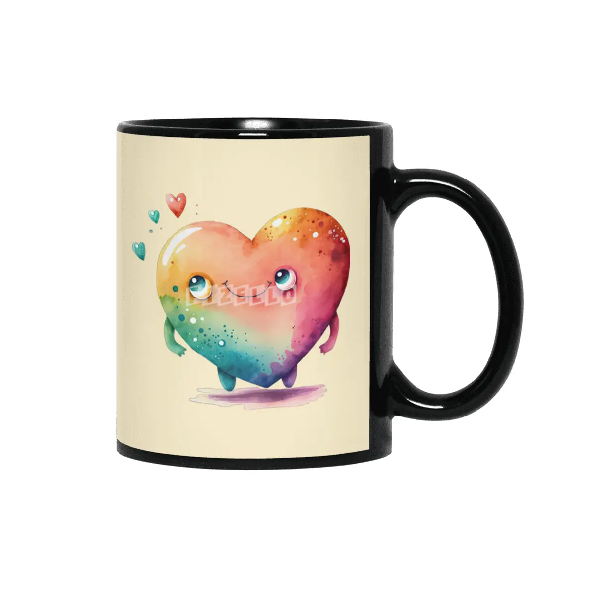 Cute Heart Monster Siyah Kupa
