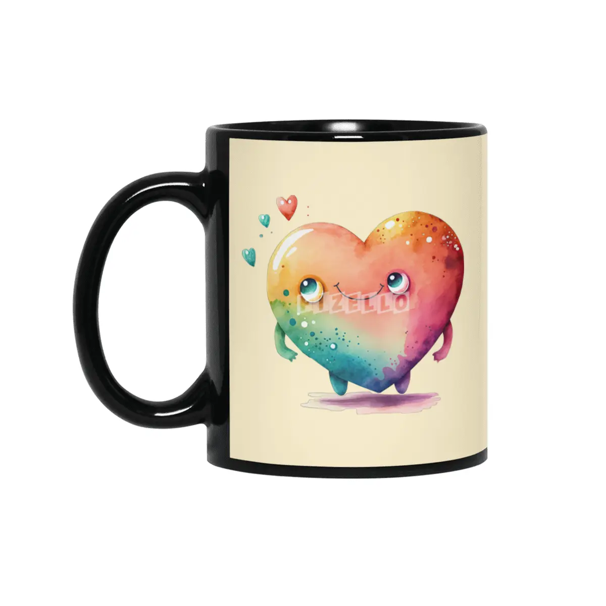 Cute Heart Monster Siyah Kupa
