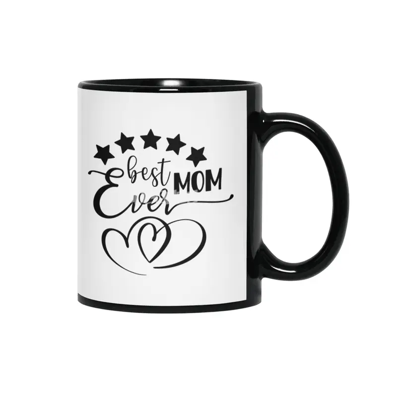 Best Mom Ever ,Mom Shirt Siyah Kupa