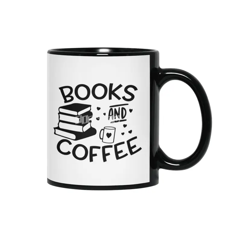 BOOKS AND COFFEE Siyah Kupa