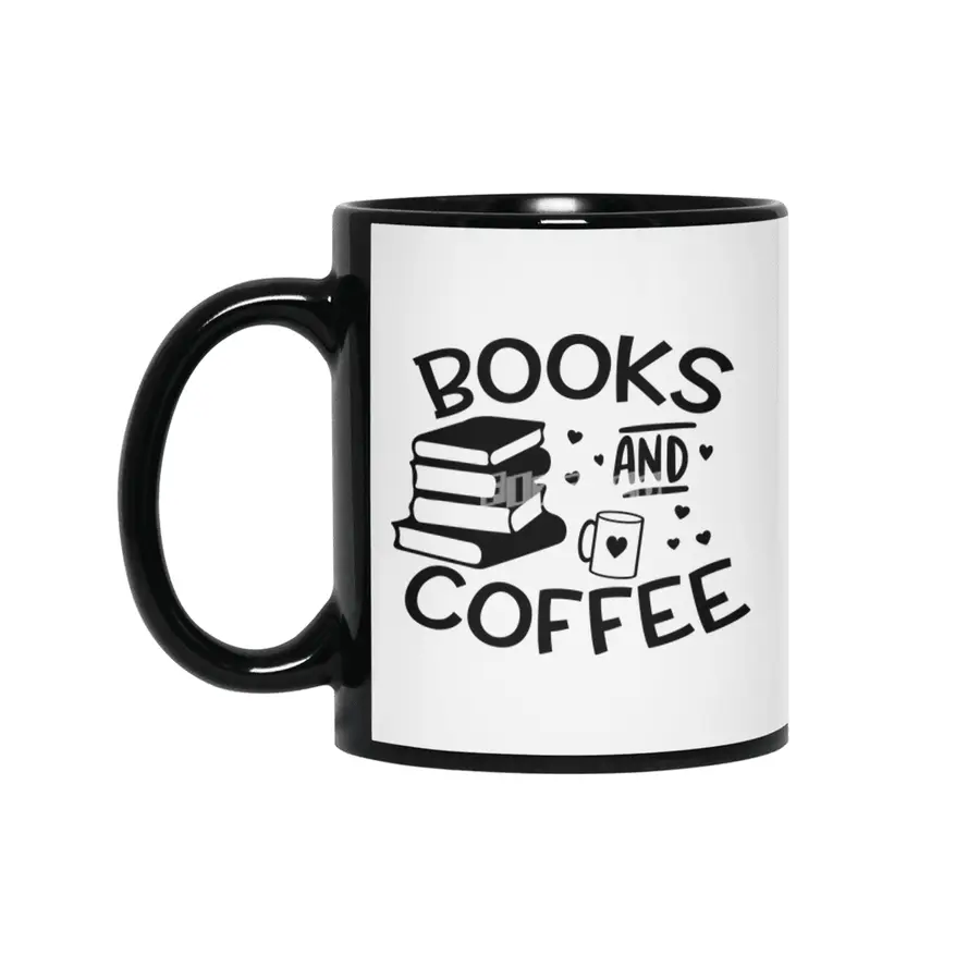 BOOKS AND COFFEE Siyah Kupa