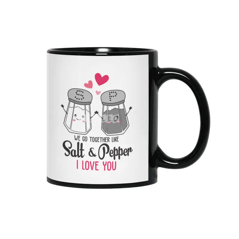 Valentine day, Wedding gifts Siyah Kupa