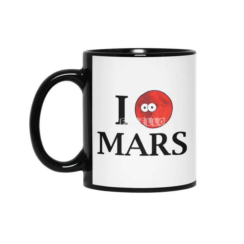 I Heart Mars Siyah Kupa