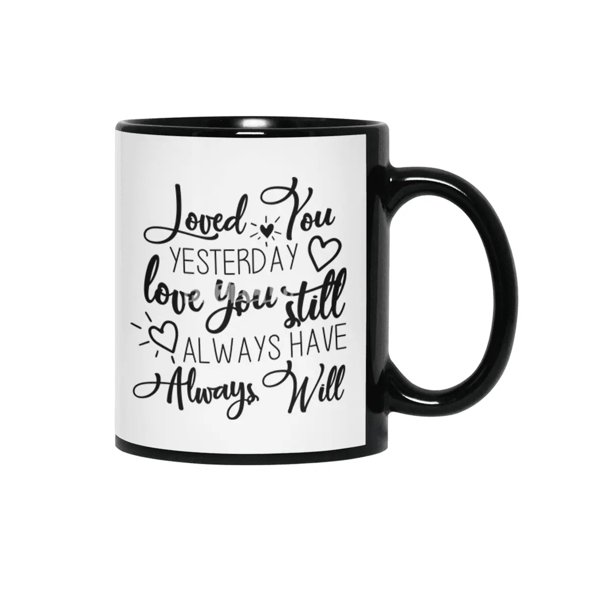 Valentine day cards , prints, gifts Siyah Kupa